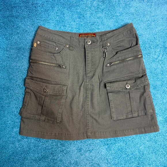 Boom Boom Dresses & Skirts - VTG Boom Boom Denim Womens Mini Skirt Olive Size M Y2K Style Zipper Pockets